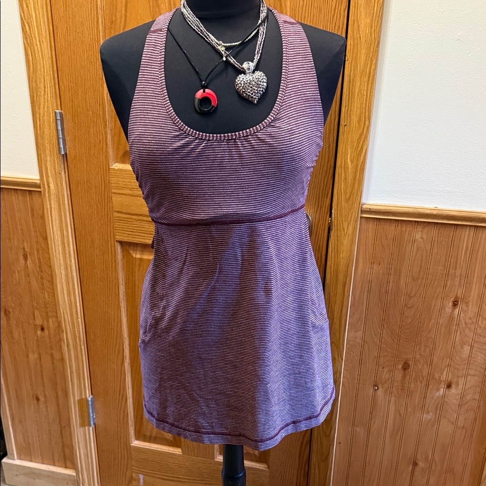 Lululemon Athletica Burgundy Striped Tank Top